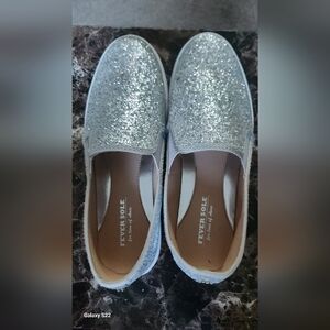 Silver bling slip on, size 8